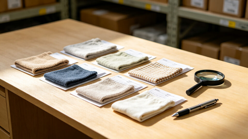 Quality check of an 1688 order on a China warehouse table before international shipping