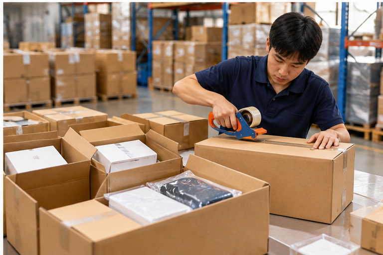 China warehouse consolidating and repacking multiple 1688 orders